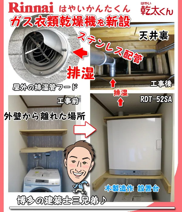 ガス衣類乾燥機＿姉妹gooブログの紹介07＿工事のイメージ