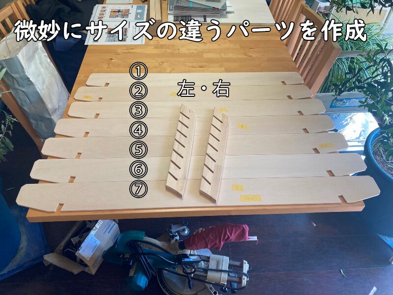 微妙にサイズの違うパーツを作成